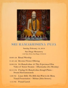 Sri Ramakrishna Puja 2018